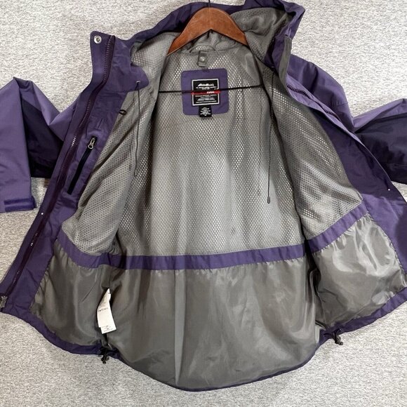 Eddie Bauer Weather Edge 365 Jacket Women M Purple Waterproof Hooded Adjustable - Picture 10 of 16